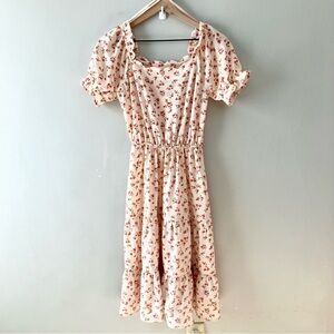 MONTEAU Floral Scalloped Tiered Dress